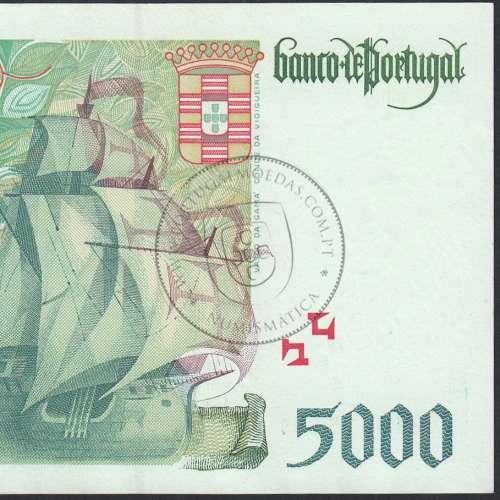 5000 Escudos banknote 1998 Vasco da Gama, 5000$00 02/07/1998 Plate: 3 - Bank of Portugal (Lightly circulated) - Pick 190