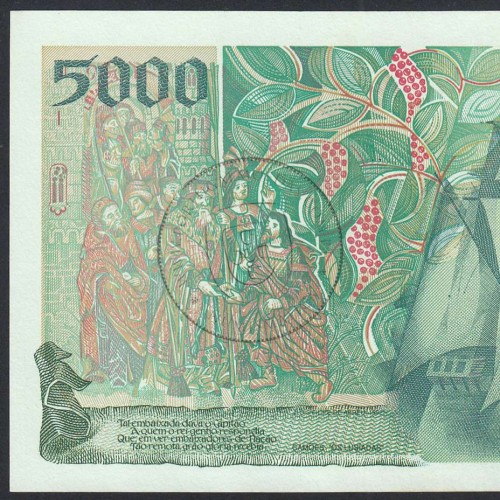 Nota de 5000 Escudos 1998 Vasco da Gama, 5000$00 02/07/1998 Chapa: 3 - Banco de Portugal (Pouco Circulada) - Pick 190