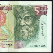Nota de 5000 Escudos 1995 Vasco da Gama, 5000$00 05/01/1995 Chapa: 3 - Banco de Portugal (Circulada) - Pick 190