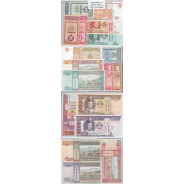 MONGÓLIA - LOTE DE 9 NOTAS DIFERENTES-SERIE 1993-2008 ( NÃO CIRCULADAS)