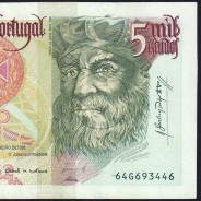 Nota de 5000 Escudos 1995 Vasco da Gama, 5000$00 05/01/1995 Chapa: 3 - Banco de Portugal (Circulada) - Pick 190