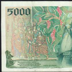 Nota de 5000 Escudos 1995 Vasco da Gama, 5000$00 05/01/1995 Chapa: 3 - Banco de Portugal (Circulada) - Pick 190