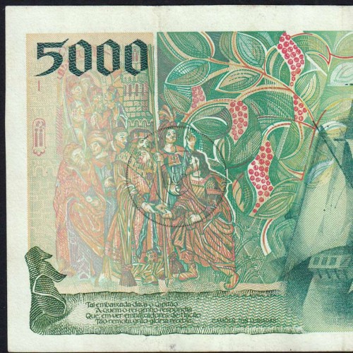 Nota de 5000 Escudos 1995 Vasco da Gama, 5000$00 05/01/1995 Chapa: 3 - Banco de Portugal (Circulada) - Pick 190