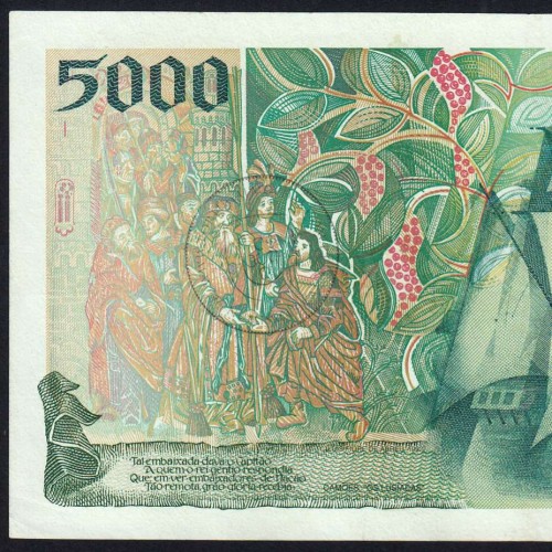Nota de 5000 Escudos 1996 Vasco da Gama, 5000$00 12/09/1996 Chapa: 3 - Banco de Portugal (Circulada) - Pick 190