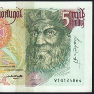 5000 Escudos banknote 1996 Vasco da Gama, 5000$00 12/09/1996 Plate: 3 - Bank of Portugal (Circulated) - Pick 190