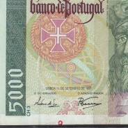 Nota de 5000 Escudos 1997 Vasco da Gama, 5000$00 11/09/1997 Chapa: 3 - Banco de Portugal (Circulada) - Pick 190