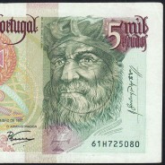 5000 Escudos banknote 1997 Vasco da Gama, 5000$00 11/09/1997 Plate: 3 - Bank of Portugal (Circulated) - Pick 190