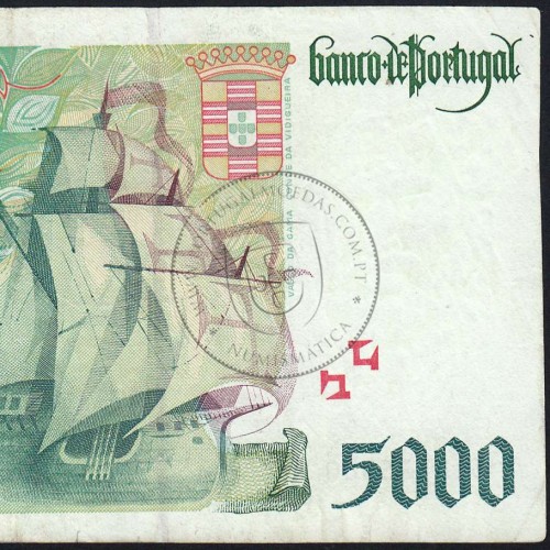 Nota de 5000 Escudos 1997 Vasco da Gama, 5000$00 11/09/1997 Chapa: 3 - Banco de Portugal (Circulada) - Pick 190