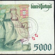 Nota de 5000 Escudos 1997 Vasco da Gama, 5000$00 11/09/1997 Chapa: 3 - Banco de Portugal (Circulada) - Pick 190