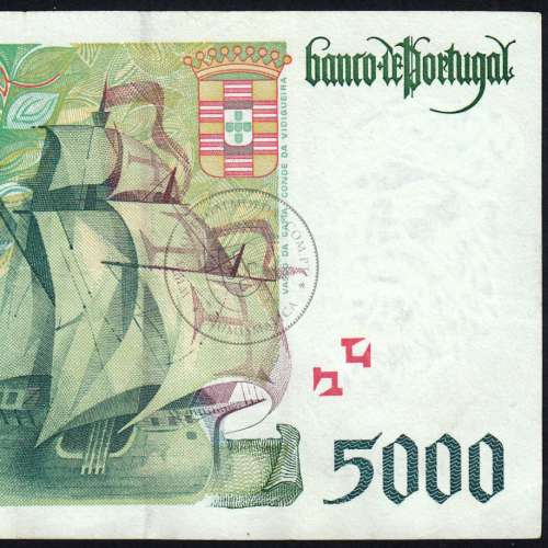 Nota de 5000 Escudos 1997 Vasco da Gama, 5000$00 11/09/1997 Chapa: 3 - Banco de Portugal (Circulada) - Pick 190