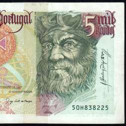 Nota de 5000 Escudos 1997 Vasco da Gama, 5000$00 11/09/1997 Chapa: 3 - Banco de Portugal (Circulada) - Pick 190