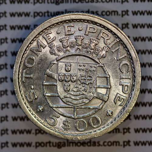 São Tomé e Príncipe 5$00 prata 1951, 5 Escudos Prata 1951, (MBC+/Bela-), World Coins - Saint Thomas & Prince Island KM 13