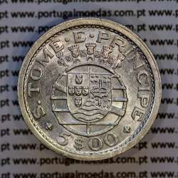 5 Escudos 1951 silver, São Tomé and Príncipe, Former colony portuguese, (XF), World Coins Saint Thomas & Prince KM13 02