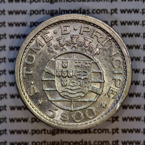 São Tomé e Príncipe 5$00 prata 1951, 5 Escudos Prata 1951, (MBC+), World Coins - Saint Thomas & Prince Island KM 13