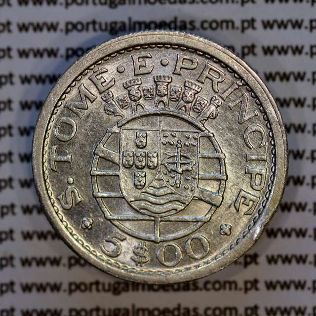 São Tomé e Príncipe 5$00 prata 1951, 5 Escudos Prata 1951, (MBC+), World Coins - Saint Thomas & Prince Island KM 13