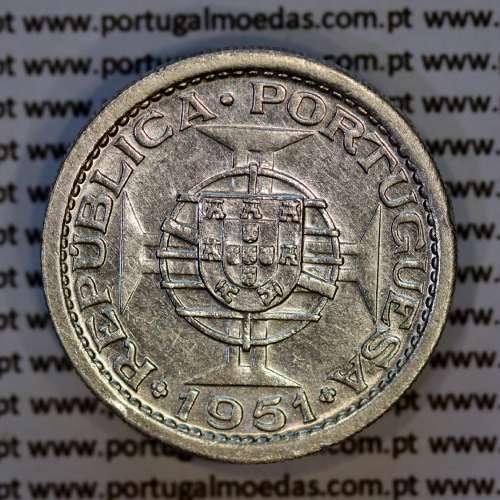 São Tomé e Príncipe 5$00 prata 1951, 5 Escudos Prata 1951, (MBC+), World Coins - Saint Thomas & Prince Island KM 13