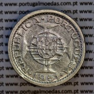 5 Escudos 1951 silver, São Tomé and Príncipe, Former colony portuguese, (VF+), World Coins Saint Thomas & Prince KM13