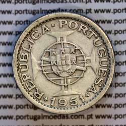 São Tomé e Príncipe 5$00 prata 1951, 5 Escudos Prata 1951, (MBC+), World Coins - Saint Thomas & Prince Island KM 13