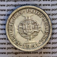 5 Escudos 1951 silver, São Tomé and Príncipe, Former colony portuguese, (VF+), World Coins Saint Thomas & Prince KM13