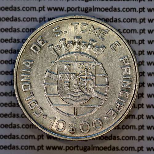 São Tomé e Príncipe, 10$00 Escudos 1939 prata, 10 Escudos Prata 1939, (Bela), World Coins Saint Thomas & Prince Island KM 7