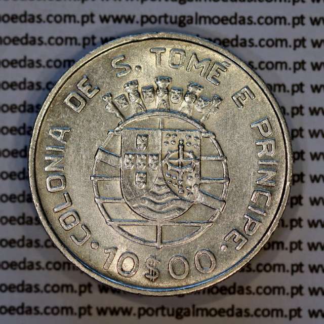 10 Escudos 1939 silver, Saint Thomas and Príncipe, Former colony portuguese, (XF+/AU), World Coins Saint Thomas & Prince KM 7