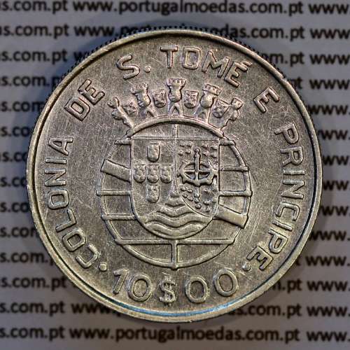 São Tomé e Príncipe, 10$00 Escudos 1939 prata, 10 Escudos Prata 1939, (MBC+), World Coins Saint Thomas & Prince Island KM 7