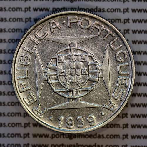 10 Escudos 1939 silver, Saint Thomas and Príncipe, Former colony portuguese, (VF+), World Coins Saint Thomas & Prince KM 7