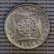10 Escudos 1939 silver, Saint Thomas and Príncipe, Former colony portuguese, (VF+), World Coins Saint Thomas & Prince KM 7