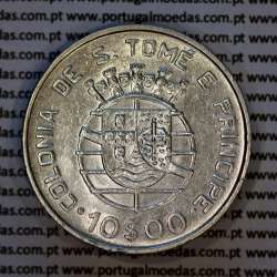 São Tomé e Príncipe, 10$00 Escudos 1939 prata, 10 Escudos Prata 1939, (MBC+), World Coins Saint Thomas & Prince Island KM 7 2