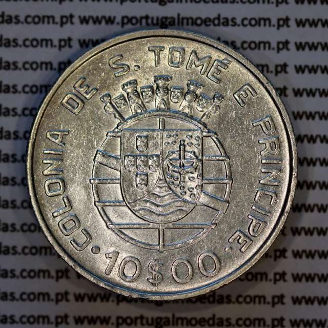 São Tomé e Príncipe, 10$00 Escudos 1939 prata, 10 Escudos Prata 1939, (MBC+), World Coins Saint Thomas & Prince Island KM 7 2
