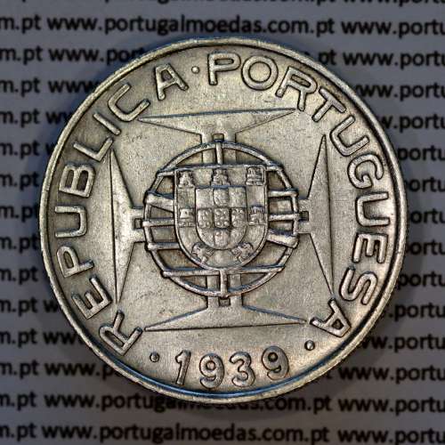10 Escudos 1939 silver, Saint Thomas and Príncipe, Former colony portuguese, (VF+), World Coins Saint Thomas & Prince KM 7 3
