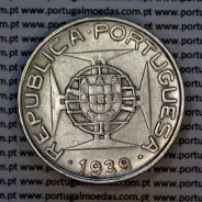 São Tomé e Príncipe, 10$00 Escudos 1939 prata, 10 Escudos Prata 1939, (MBC+), World Coins Saint Thomas & Prince Island KM 7 3