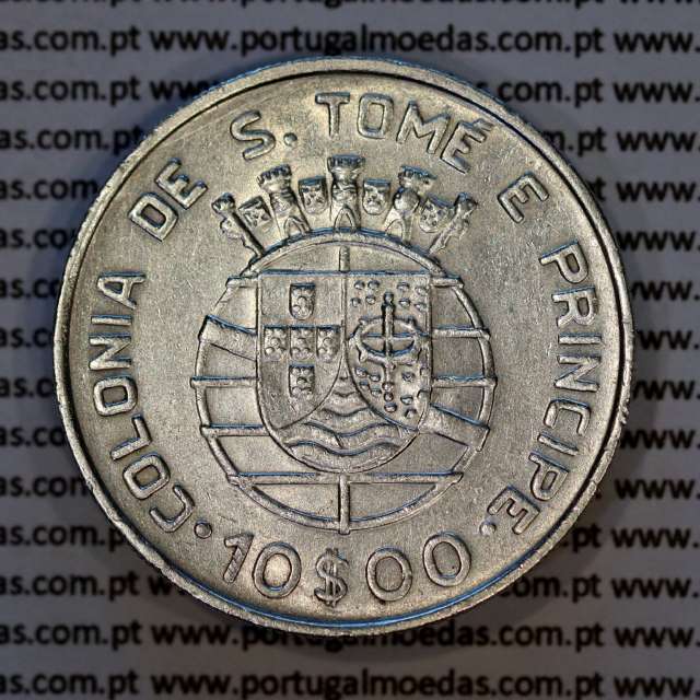 São Tomé e Príncipe, 10$00 Escudos 1939 prata, 10 Escudos Prata 1939, (MBC+), World Coins Saint Thomas & Prince Island KM 7 4