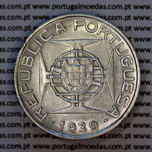 São Tomé e Príncipe, 10$00 Escudos 1939 prata, 10 Escudos Prata 1939, (MBC+), World Coins Saint Thomas & Prince Island KM 7 4