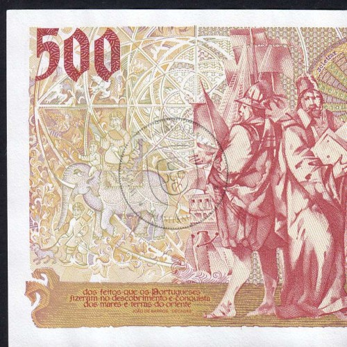 500 Escudos banknote 2000 João de Barros, 500$00 07/11/2000 Plate: 13 - Bank of Portugal (Lightly circulated), Pick 187