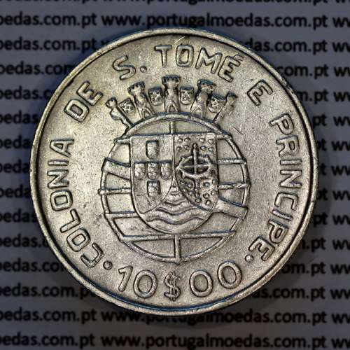 São Tomé e Príncipe, 10$00 Escudos 1939 prata, 10 Escudos Prata 1939, (MBC+), World Coins Saint Thomas & Prince Island KM 7 5