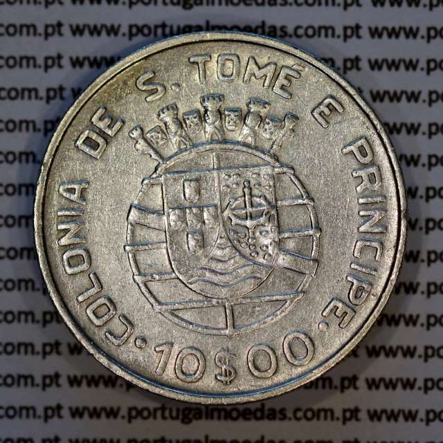 São Tomé e Príncipe, 10$00 Escudos 1939 prata, 10 Escudos Prata 1939, (MBC+), World Coins Saint Thomas & Prince Island KM 7 7