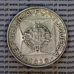 10 Escudos 1939 silver, Saint Thomas and Príncipe, Former colony portuguese, (VF+), World Coins Saint Thomas & Prince KM 7 7
