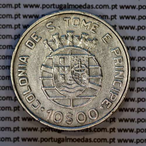 10 Escudos 1939 silver, Saint Thomas and Príncipe, Former colony portuguese, (VF), World Coins Saint Thomas & Prince KM 7