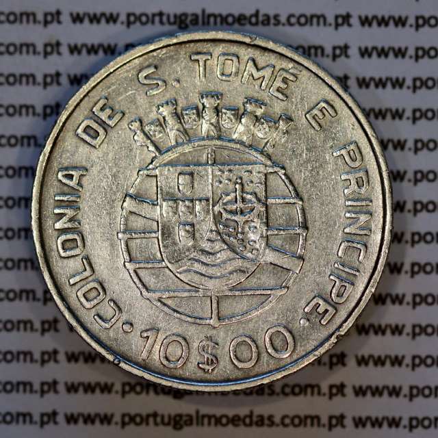 10 Escudos 1939 silver, Saint Thomas and Príncipe, Former colony portuguese, (VF), World Coins Saint Thomas & Prince KM 7