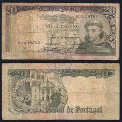Capicua - Nota de 20 Escudos 1964 Santo António, 20$00 26/05/1964 Chapa: 7 - Banco de Portugal (Muito Circulada), Pick 167