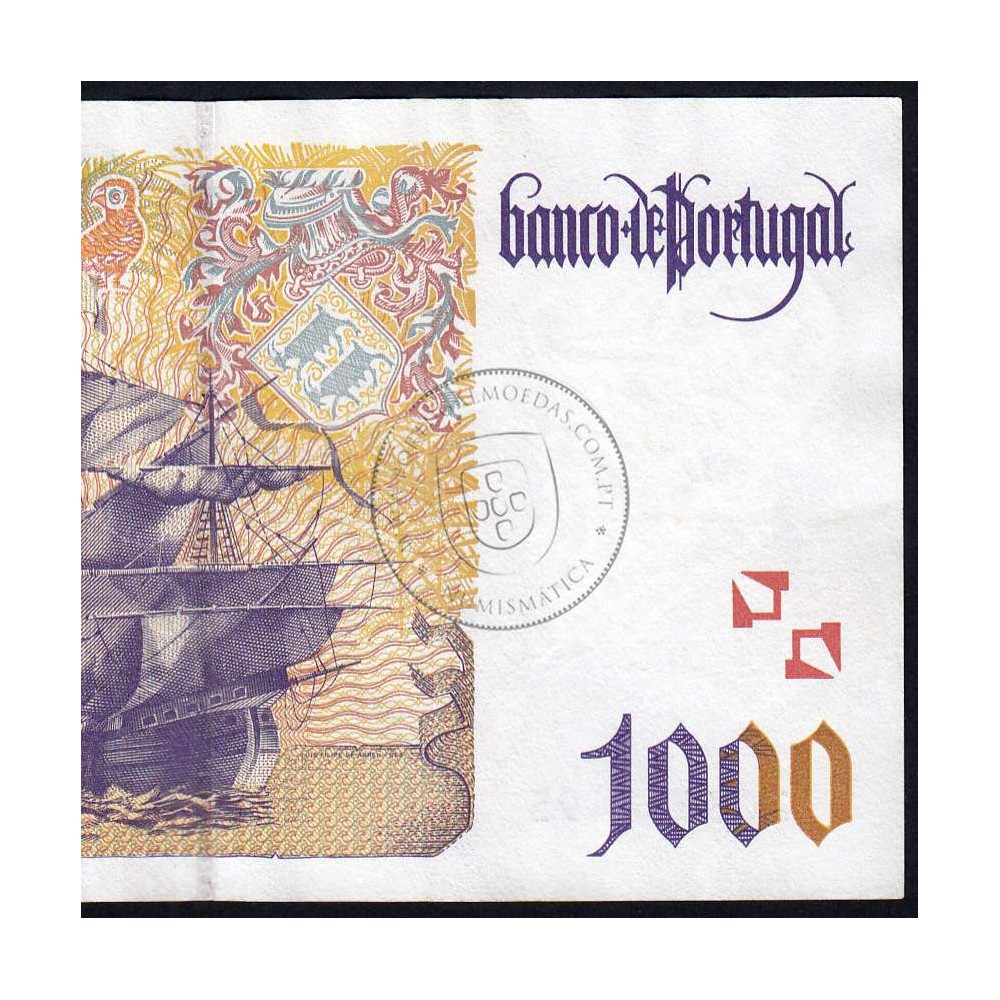Nota de 1000 Escudos 2000 Pedro Alvares Cabral, 1000$00 07/11/2000 Chapa: 13 - Banco de Portugal (Circulada), Pick 188