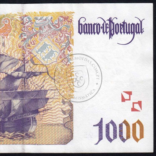 1000 Escudos banknote 2000 Pedro Alvares Cabral, 1000$00 07/11/2000 Plate: 13 - Bank of Portugal (Circulated), Pick 188