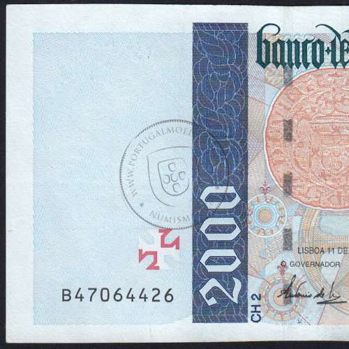 Nota de 2000 Escudos 1997 Bartolomeu Dias, 2000$00 11/09/1997 Chapa: 2 - Banco de Portugal (Circulada) - Pick 189