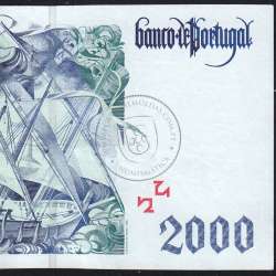 2000 Escudos banknote 1997 Bartolomeu Dias, 2000$00 11/09/1997 Plate: 2 - Bank of Portugal (Circulated) - Pick 189