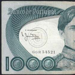 Nota de 1000 Escudos 1981 D.Pedro V, 1000$00 03/12/1981 Chapa: 11 - Banco de Portugal (Circulada)