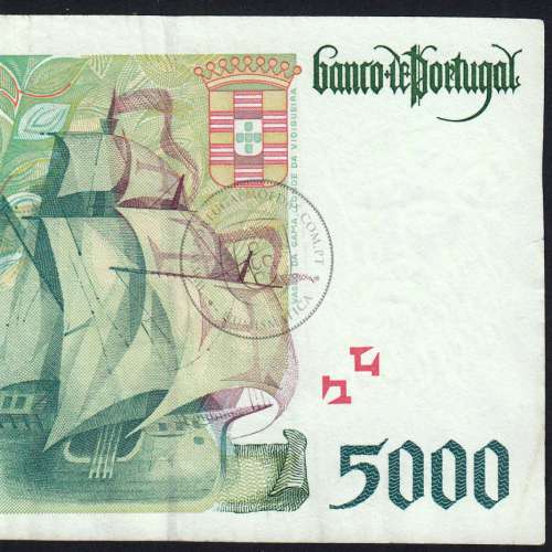 Nota de 5000 Escudos 1996 Vasco da Gama, 5000$00 12/09/1996 Chapa: 3 - Banco de Portugal (Circulada) - Pick 190
