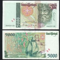 Nota de 5000 Escudos 1996 Vasco da Gama, 5000$00 12/09/1996 Chapa: 3 - Banco de Portugal (Circulada) - Pick 190
