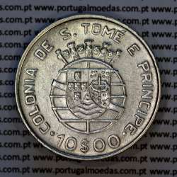 São Tomé e Príncipe, 10$00 Escudos 1939 prata, 10 Escudos Prata 1939, (MBC+), World Coins Saint Thomas & Prince Island KM 7 8