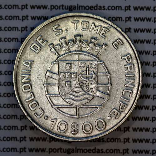São Tomé e Príncipe, 10$00 Escudos 1939 prata, 10 Escudos Prata 1939, (MBC+), World Coins Saint Thomas & Prince Island KM 7 8